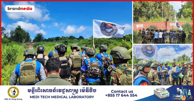 ក្រុម (AOT) ចុះពិនិត្យនៅច្រកអូរស្មាច់ ដែលជាទីតាំងដាក់ពង្រាយទូកុងតឺន័រ បន្លាលួស និងសកម្មភាពខុសច្បាប់របស់យោធាថៃលើទឹកដីកម្ពុជា